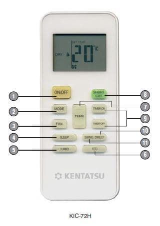 Инфракрасный пульт модели KIC-72H