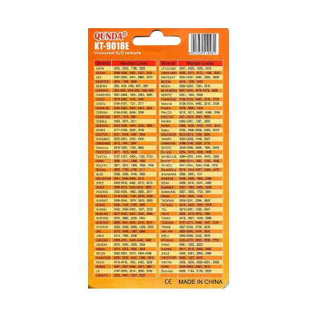 Qunda KT-9018E (universal 4000 in1) ПДУ для кондиционеров