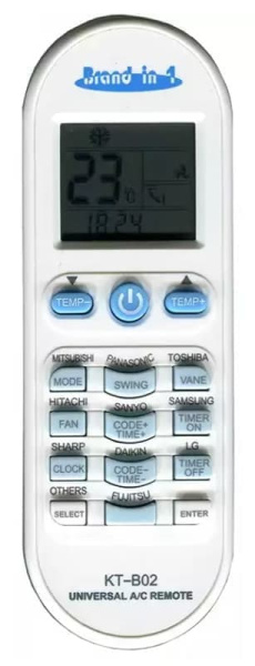 Qunda KT-B02 (universal 1000 in1) ПДУ для кондиционеров