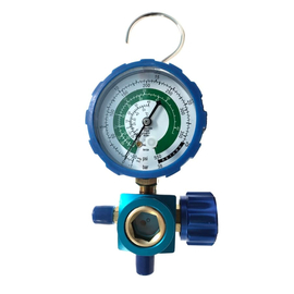 Манометрический коллектор FavorCool 468GL со смотровым стеклом R22/134/407/410; 1 вентильный, с мановакуумметром до 38 бар, фото 