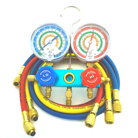 Манометрический коллектор CH-A2P (R22, R407, R410  2 вентильный, 80мм, шланги в комплекте), фото 