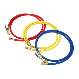 Заправочные шланги с вентилями FavorCool - M-360RYB-H, 3шт по 1.5м, 1/4"SAE, до 55 бар, фото 
