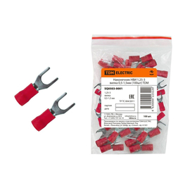 TDM Наконечник НВИ 1,25-4 вилка 0,5-1,5мм (100шт/упак), фото 