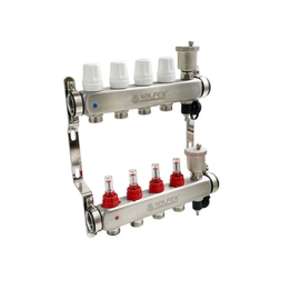 Коллекторная группа Valfex нерж со встр. расх. в сборе, 1"х 2 вых. Евроконус 3/4" (VF.586.0602), фото 