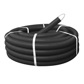 Гофра ПНД 32мм с зондом, черная, 50м/бухта, фото 