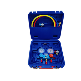 Манометрическая станция DSZH WK-P3601S (R22/134/404/410; 2-х вентильная; шланги 90см, +2 муфты R134A, упак. кейс), фото 