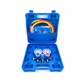 Манометрический коллектор Value VMG-2-R22-B (R22, R134a, R404A, R407C; 2-х вентильный; 3 шланга 120 см; манометры 68 мм; упак. кейс), фото 