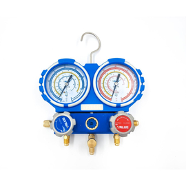 Манометрический коллектор Value VMG-2-R410A-B-03 (R22, R134a, R410a, R407C; 2-х вентильный; без шлангов; манометры 68 мм; упак. блистер), фото 