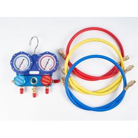 Манометрическая станция DSZH WK-C3602S (R22/32/134/410; 2-х вентильная; шланги 90см, 2 адаптера AD89), фото 