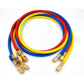 Заправочные шланги с вентилем DSZH CT-372-RYB-HV  1.8м, 1/4" SAE, до 55 Bar, фото 