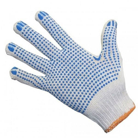 Перчатки (50 шт) ХБ с ПВХ покрытием белые, фото 