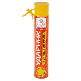 Пена монтажная бытовая (2шт х 750мл) "УДАРНИК" - всесезонная, фото 