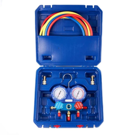 Манометрический коллектор DSZH CT-MC236G-R134A (R22/134/404/407/410; 2-х вентильный; 3 шланга 90см -1/4"; манометры 68мм; упак. кейс), фото 