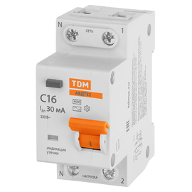 Выключатель дифференциального тока АВДТ 32 C16 30мА TDM SQ0202-0030, фото 