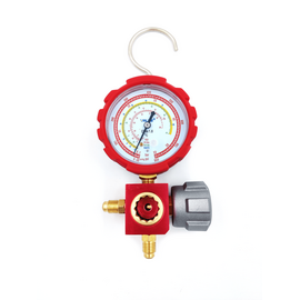 Манометрический коллектор Value VMG-1-S-H (R22, R134a, R410A, R407C; 1 вентильный, смотровое стекло, манометр высокого давления 68мм; без шлангов), фото 