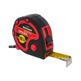 Рулетка "Профи" прорезиненный корпус 10м*25мм Rexant, фото 