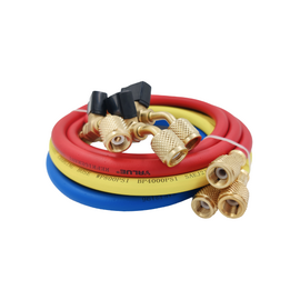 Заправочные шланги с вентилями VALUE VRP-C-RYB R-410 (1.5m; 3шт) набор для R410A, до 55 Bar, фото 