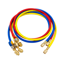 Заправочные шланги с вентилями DSZH CT-360-RYB-HV  1.5м, 1/4" SAE, до 55 Bar, фото 