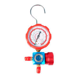 Манометрический коллектор DSZH WK-468GH со смотровым стеклом (R22/404/407/410; 1 вентильный, с манометром, без шлангов), фото 