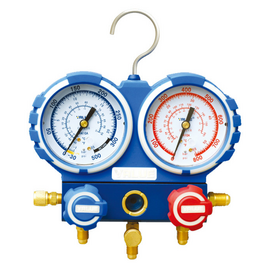 Манометрический коллектор Value VMG-2-R22-B with VHF-A (R22, R134a, R404A, R407C; 2-х вентильный в комплекте с быстросъёмными муфтами; шланги 1.2 м; манометры 68 мм; упак. кейс), фото 