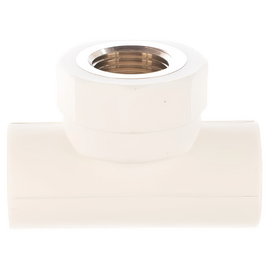 Тройник переходной Valfex с внутренней резьбой 25х3/4"х25 белый, фото 