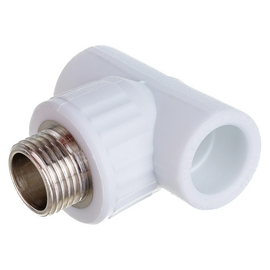 Тройник переходной Valfex с наружной резьбой 20х1/2"х20 белый, фото 