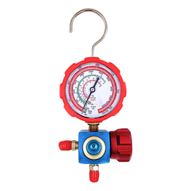 Манометрический коллектор DSZH WK-468GH со смотровым стеклом (R22/134/407/410; 1 вентильный, с манометром, без шлангов), фото 