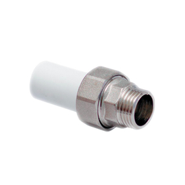 Муфта комб.разъём.(американка) трубная Valfex с наружной резьбой 32x3/4" (60/15) белая, фото 