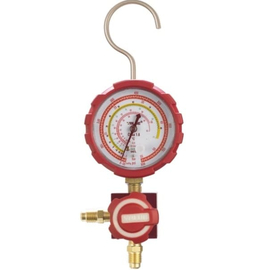 Манометрический коллектор Value VMG-1-U-H (R22, R134a, R407C; R410A, 1 вентильный, манометр высокого давления 68мм; без шлангов), фото 