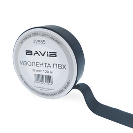 Изолента ПВХ BAVIS 19мм х 20м черная, фото 