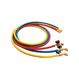 Заправочные шланги с вентилями FavorCool - M-360RYB-B, 3шт по 1.5м, 1/4" SAE, до 41 бар, фото 