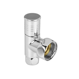 Valfex вентиль запор. угл. с двумя накид. гайками 1"НГ х 3/4"НГ круглый для полотенцесушителя, фото 