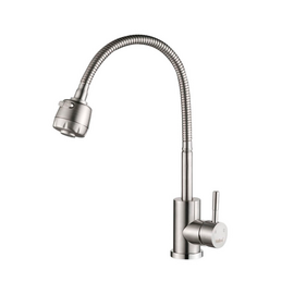 Смеситель для кухни VALFEX Atria Steel, гибкий излив, нерж. сталь VF.73304, фото 