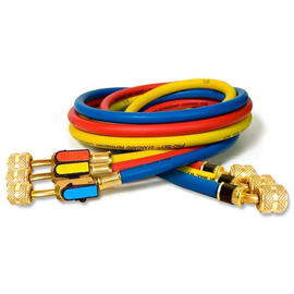 Заправочные шланги с вентилями CPS HJ5E - R410 (5/16" SAE, 1.5m) набор 3шт для R410A, фото 