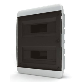 Tekfor бокс встраиваемый 24 мод. IP41, прозрачная черная дверца, фото 