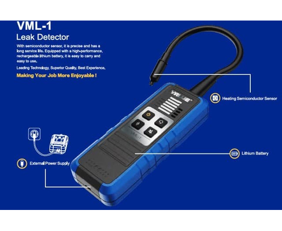 Течеискатель фреона электронный Value VML-1 (R22, R32, R134A, R404A, R410A, R407C, R600a и тд.), фото , изображение 3