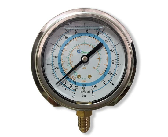 Мановакуумметр с силиконом BCJL-NSl-80 (R22; R134a; R404A; R407C, R507A) (021256), фото , изображение 4