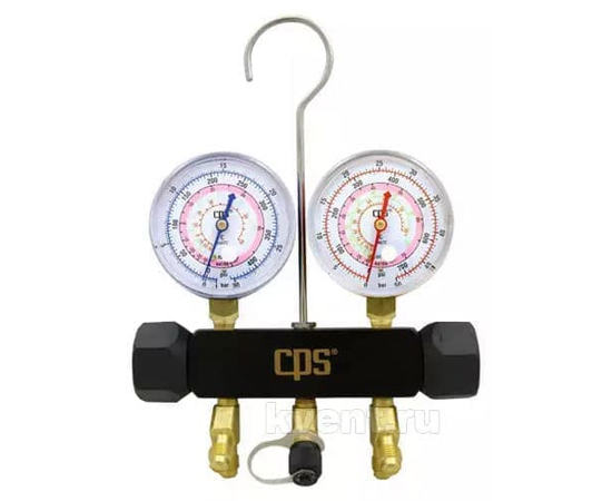 Манометрическая двухвентильная станция CPS BLAKMAX MBF (манометры 68мм R134/404/ 407, без шлангов), фото 