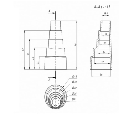Дренажный переходник ПВХ (RA001540), Ø15-20-24-32-40мм, фото , изображение 2
