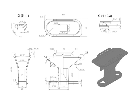 Сифон с гидромеханическим затвором PROFcool VSP-32 с двумя обратными клапанами, фото , изображение 6