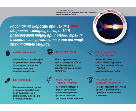 SPIN FLARING F1058 - 5/8" насадка для развальцовки трубы, фото , изображение 3