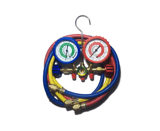 Манометрический коллектор FavorCool CT-536G2 - R22/134/404/410; 2 вентильный, шланги 0,9м SAE 5/16", фото 