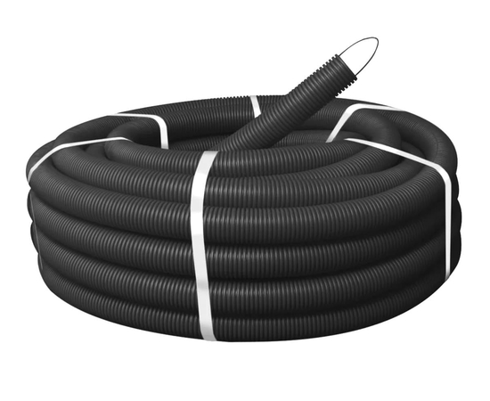 Гофра ПНД 16мм с зондом, черная, 100м/бухта, фото 