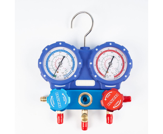 Манометрическая станция DSZH WK-C3602S (R22/134/404/410; 2-х вентильная; шланги 90см, 2 адаптера AD89), фото , изображение 2