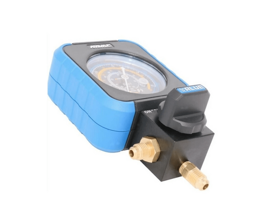 Манометрический коллектор Value VRM1-B-0404 (R22, R134A, R407C, R410A, 1 вентильный с манометром низкого давления; без шлангов), фото 