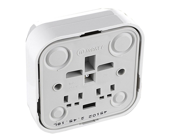 Розетка Makel SIVA USTU (45102) б/з 1-я, белая, фото , изображение 3