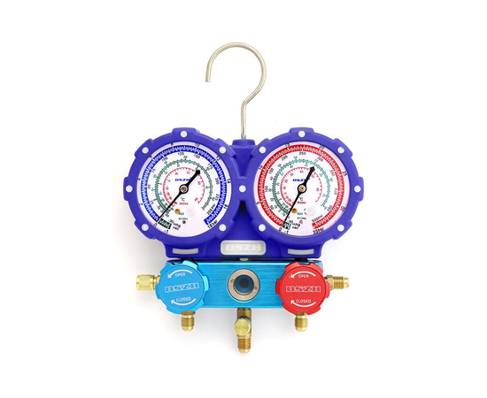 Манометрическая станция DSZH WK-C3601S (R22/134/404/410; 2-х вентильная; шланги 1/4" SAE - 90см), фото 