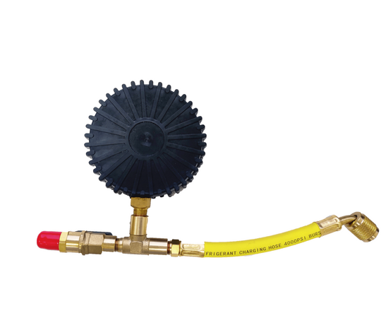 Манометрический коллектор под азот HS-NG50 (50 bar, 80 мм) с вентилем и шлангом 1/4"SAE, фото , изображение 5