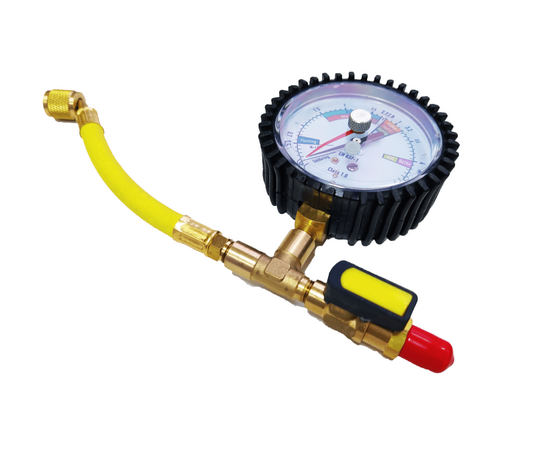 Манометрический коллектор под азот HS-NG50 (50 bar, 80 мм) с вентилем и шлангом 1/4"SAE, фото , изображение 2