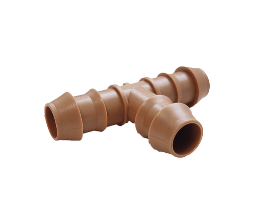 Тройник дренажный Ø16мм "T" образный (коричневый), фото 
